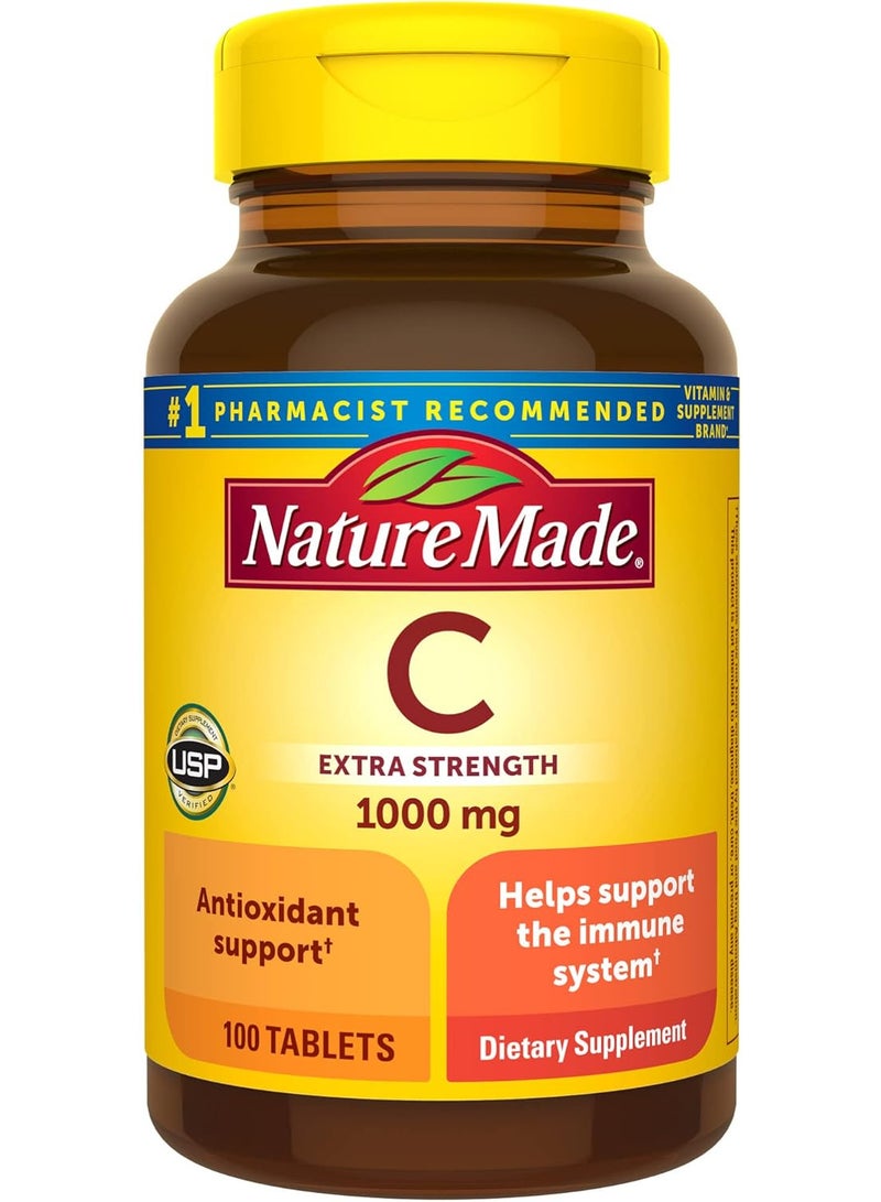 Nature Made Vitamin C 1000 mg Extra Strength, Dietary Supplement for Immune Support, 100 Tablets, 100 Day Supply - Image 1
